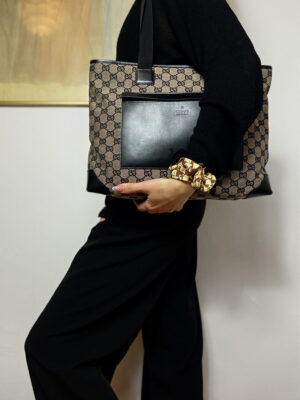 Gucci Canvas Shopper/Tote Bag