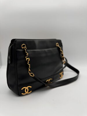 Torebka Chanel Triple Coco CC Logo Lambskin Shoulder/Tote Bag