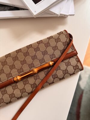 Torebka Pochette Gucci Bamboo Canvas Shoulder Bag
