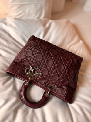 Torebka Lady Dior Cannage Burgund