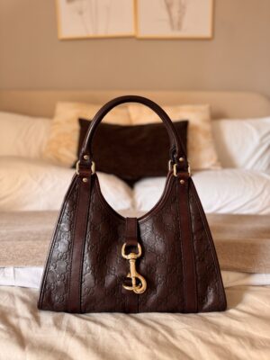 Gucci Guccissima Shoulder Bag Brown