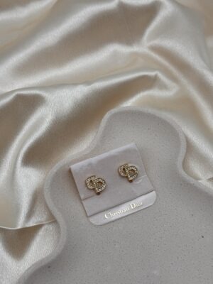 Klipsy CD Christian Dior z kryształkami