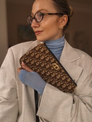 Dior Oblique Shoulder Bag Brown