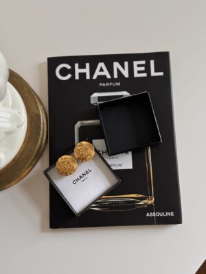 Klipsy Chanel CC pozłacane