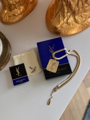 Spektakularny naszyjnik YSL Yves Saint Laurent 24k - pełen komplet
