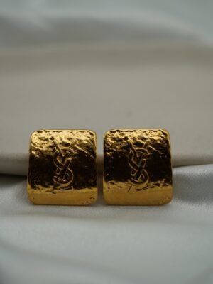 Spektakularne, duże klipsy YSL Yves Saint Laurent 24k