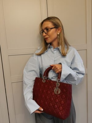 Lady Dior Large Bag (bordowy kolor)