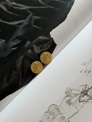 Klipsy z logo YSL (pozłacane 24k)
