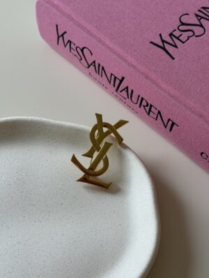 Broszka YSL Yves Saint Laurent pozłacana 24k