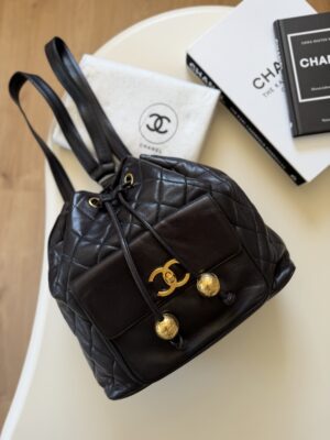 Plecak Chanel CC pikowany z zapięciem turnlock