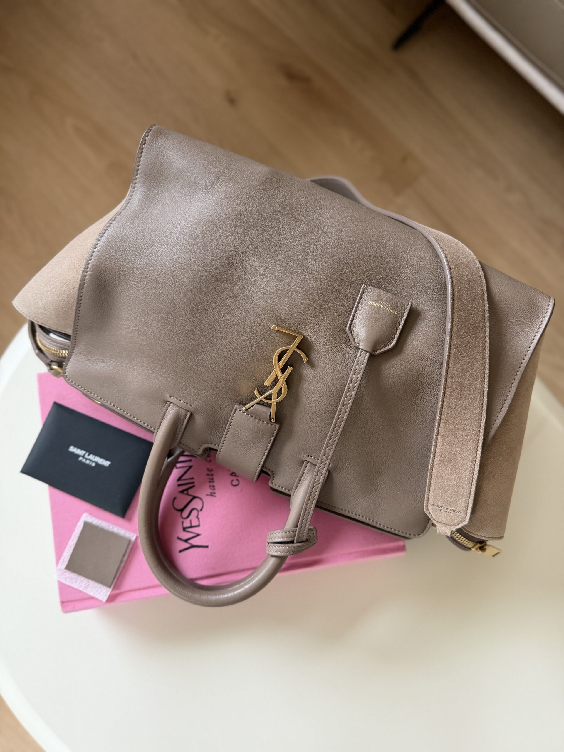 Saint Laurent Paris Cabas Bag Taupe