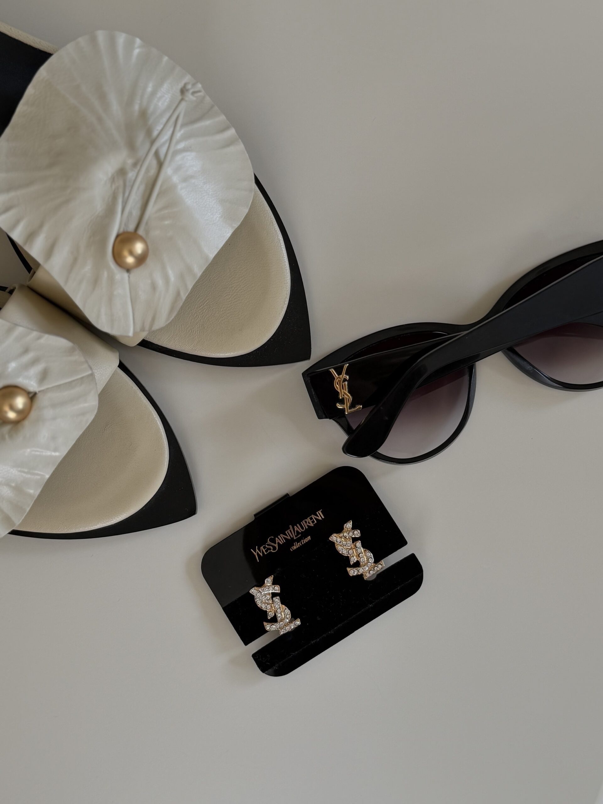 Klipsy YSL Yves Saint Laurent z kryształkami