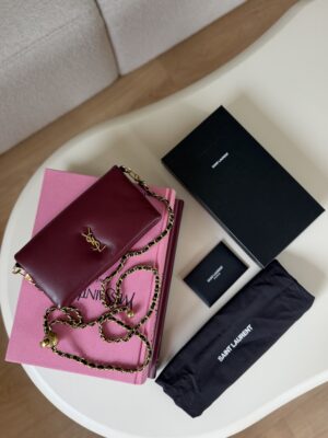 Torebka/portfel WOC YSL Yves Saint Laurent Bordo