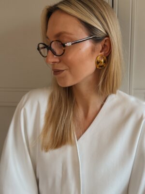 Duże owalne klipsy Chanel CC