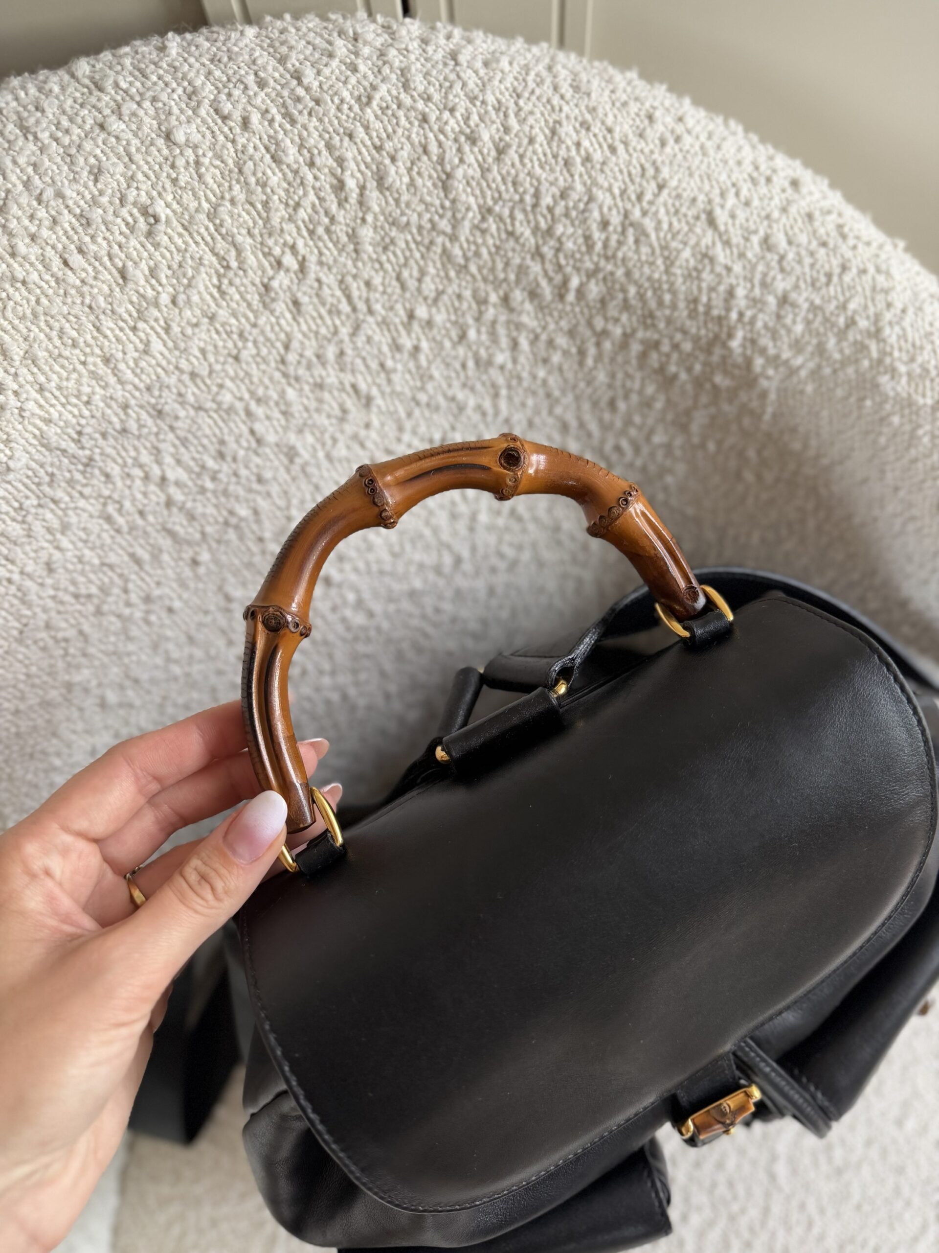 Skórzany plecak Gucci Bamboo - obrazek 10
