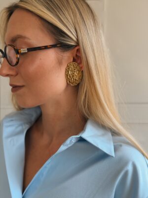 Spektakularne młotkowane klipsy YSL Yves Saint Laurent