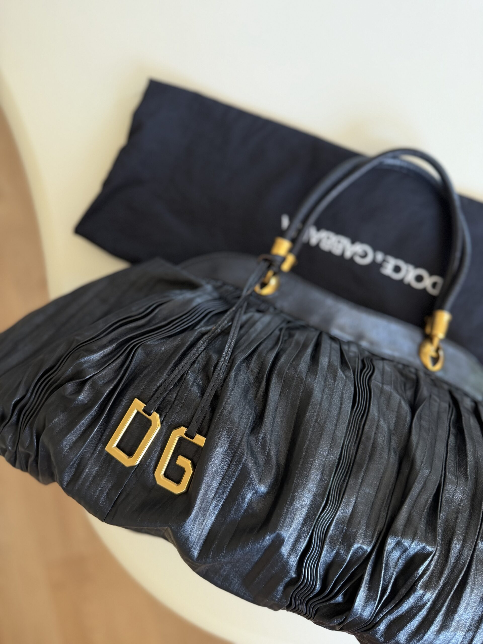 Torebka Dolce & Gabbana plisowana skóra - obrazek 5