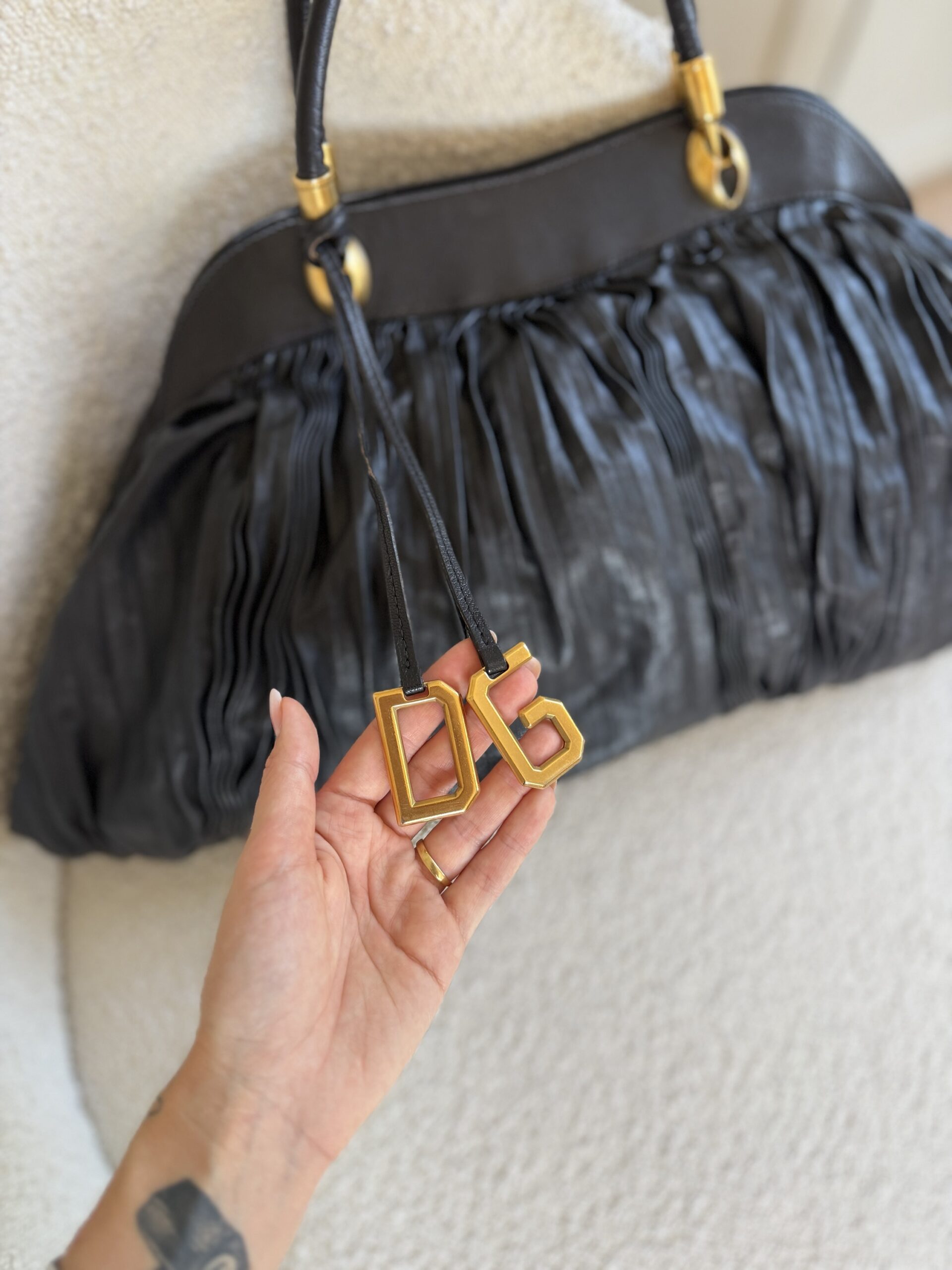 Torebka Dolce & Gabbana plisowana skóra - obrazek 8