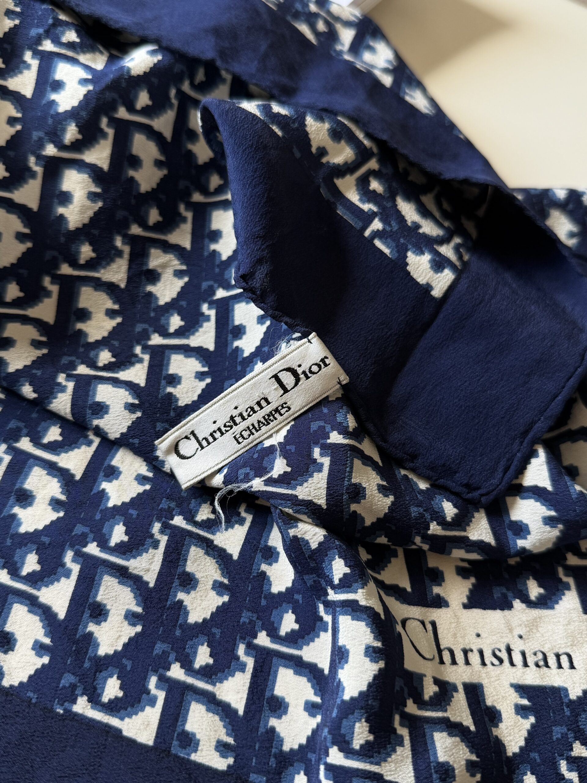 Jedwabna apaszka Christian Dior Monogram Trotter - obrazek 5