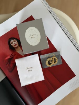 Elegancka broszka CD Christian Dior FULL SET