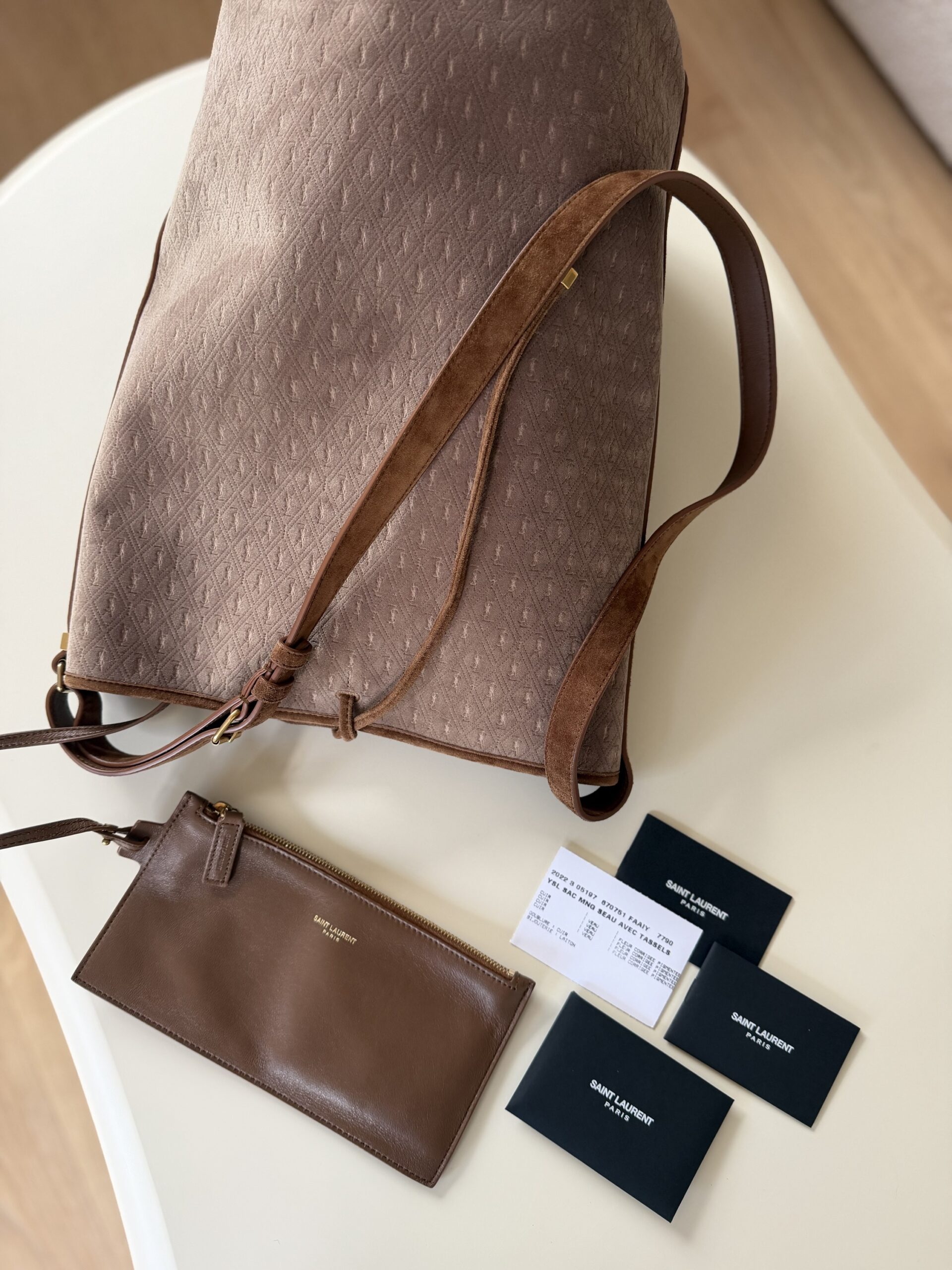 Bucket Bag Saint Laurent Paris welur/zamsz - FABRYCZNIE NOWY - obrazek 6