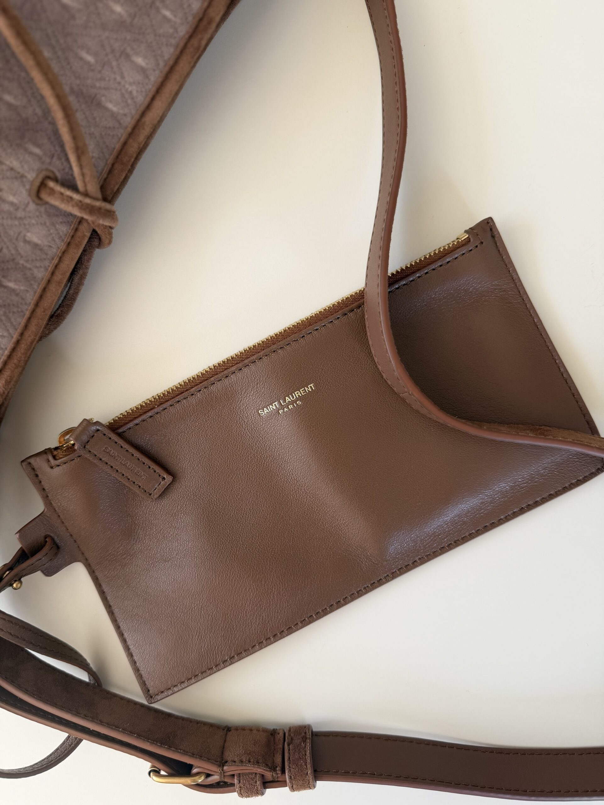 Bucket Bag Saint Laurent Paris welur/zamsz - FABRYCZNIE NOWY - obrazek 9