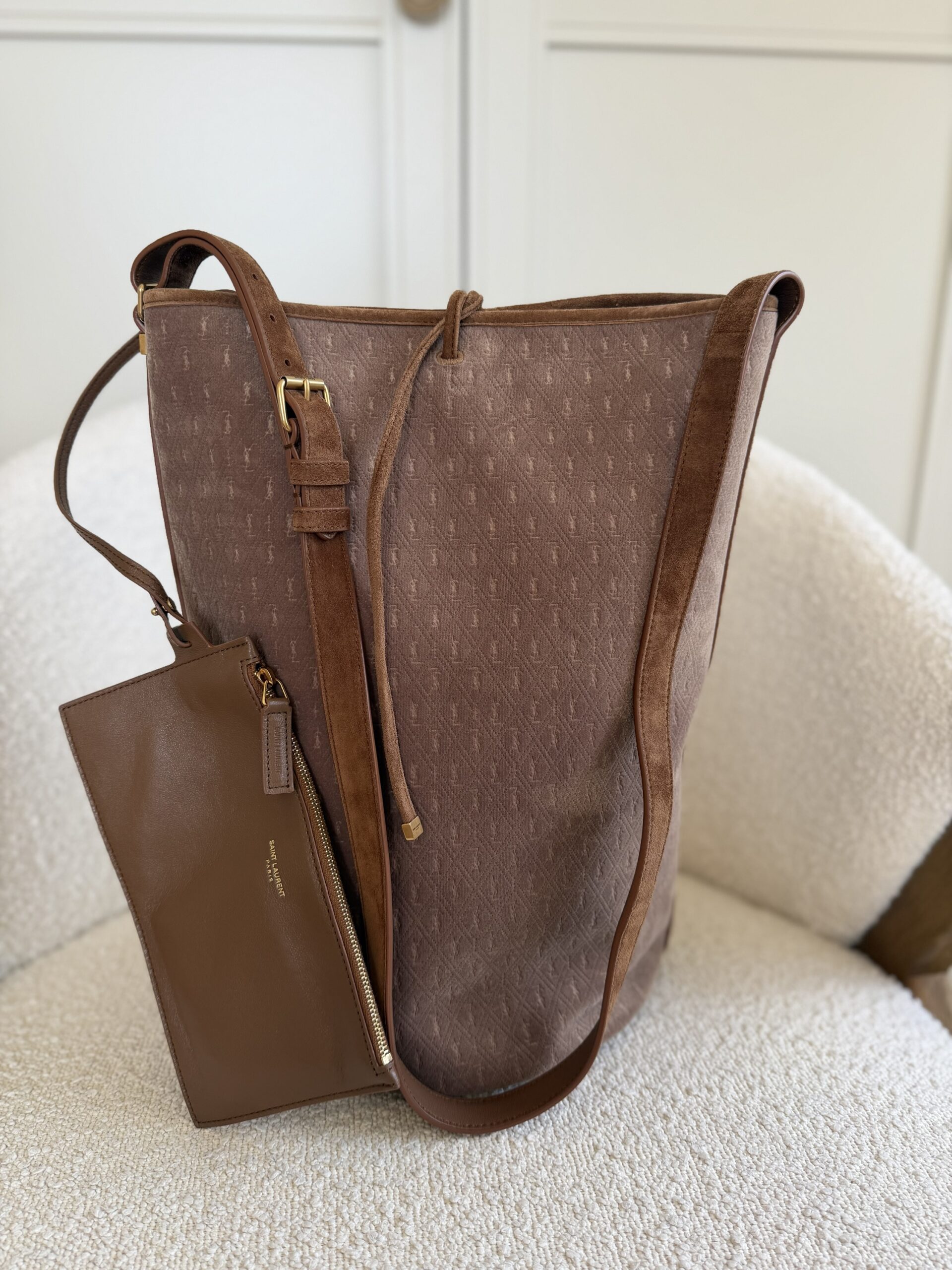 Bucket Bag Saint Laurent Paris welur/zamsz - FABRYCZNIE NOWY - obrazek 11