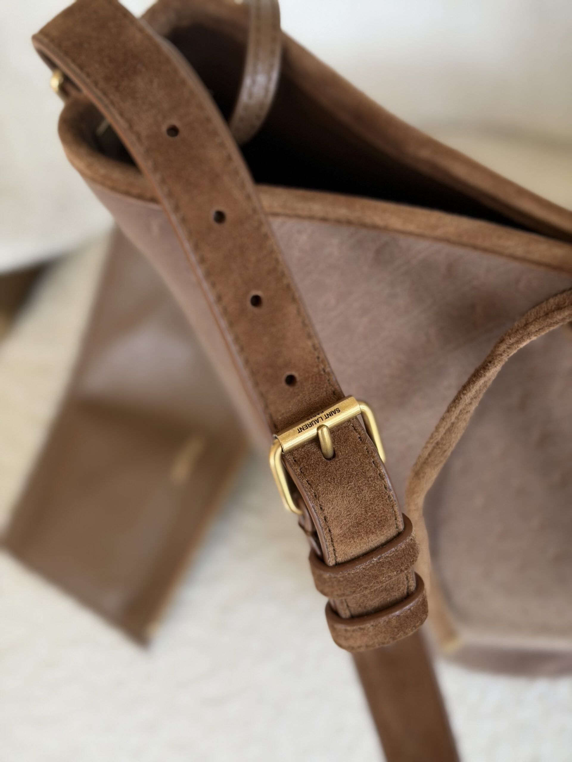 Bucket Bag Saint Laurent Paris welur/zamsz - FABRYCZNIE NOWY - obrazek 17
