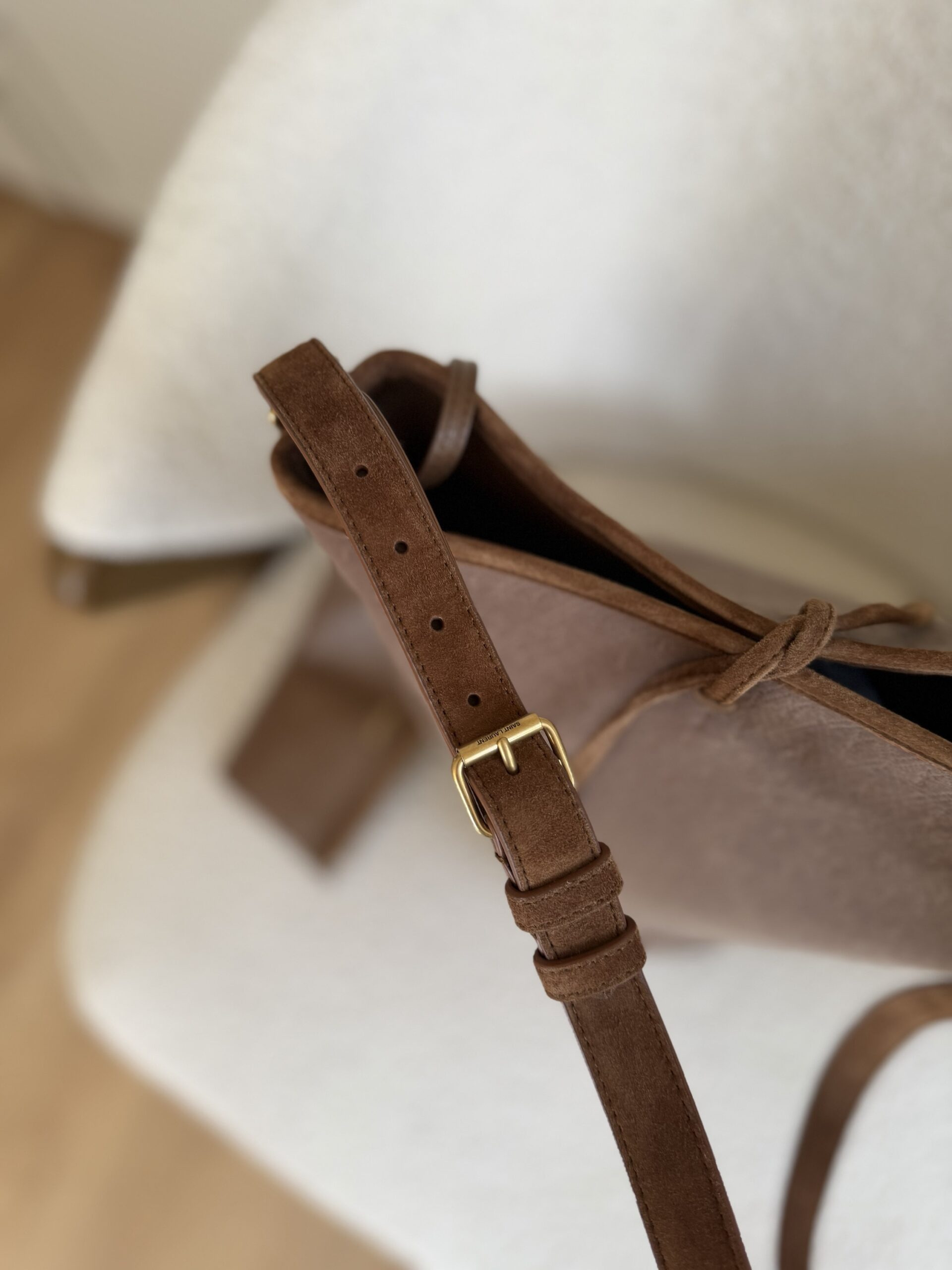 Bucket Bag Saint Laurent Paris welur/zamsz - FABRYCZNIE NOWY - obrazek 18