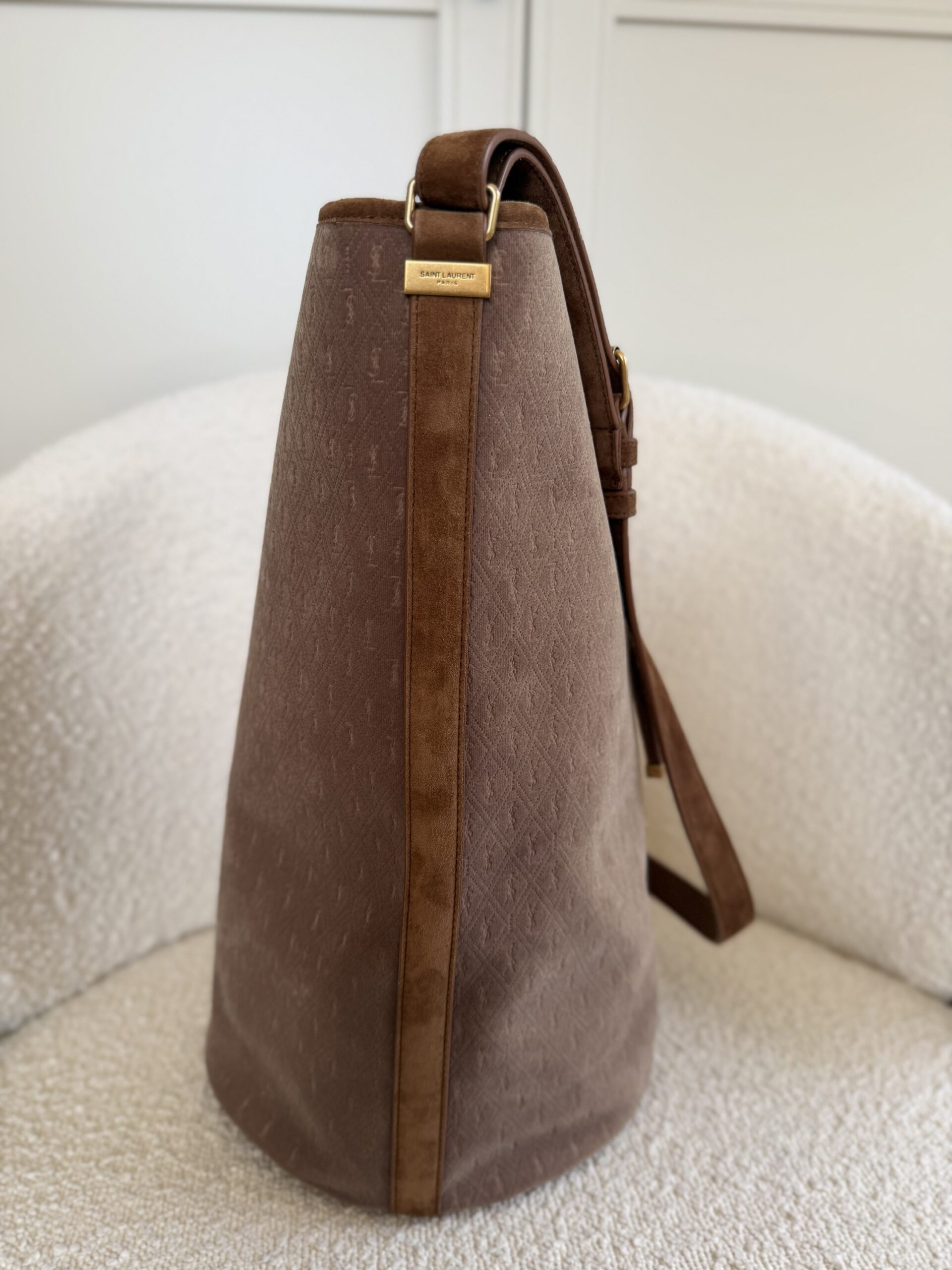 Bucket Bag Saint Laurent Paris welur/zamsz - FABRYCZNIE NOWY - obrazek 13