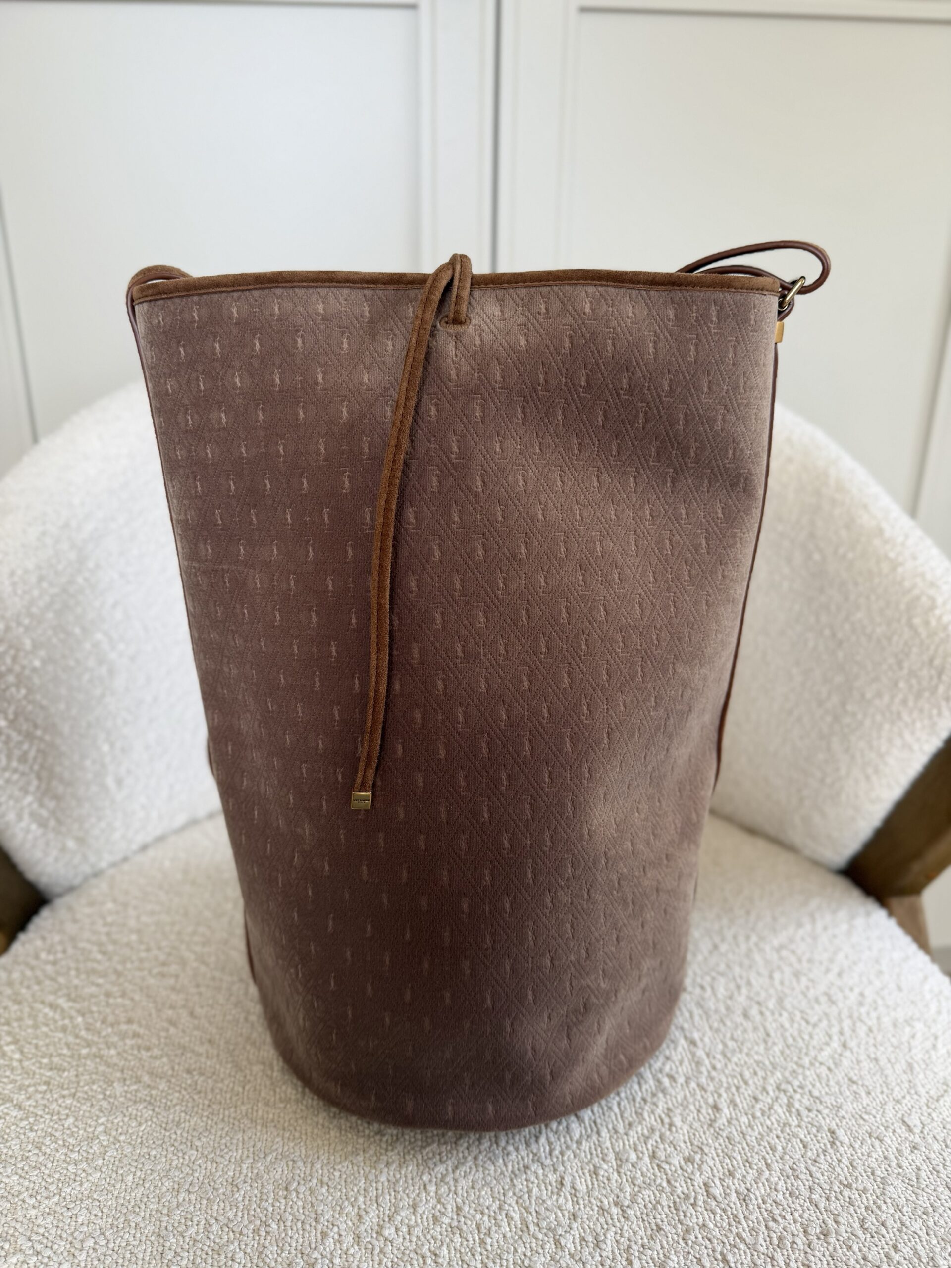 Bucket Bag Saint Laurent Paris welur/zamsz - FABRYCZNIE NOWY - obrazek 12