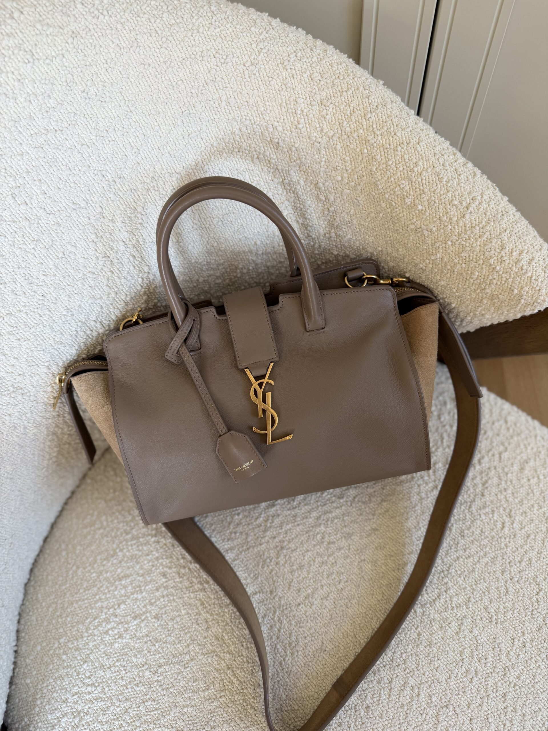 Saint Laurent Paris Cabas Bag Taupe - obrazek 7