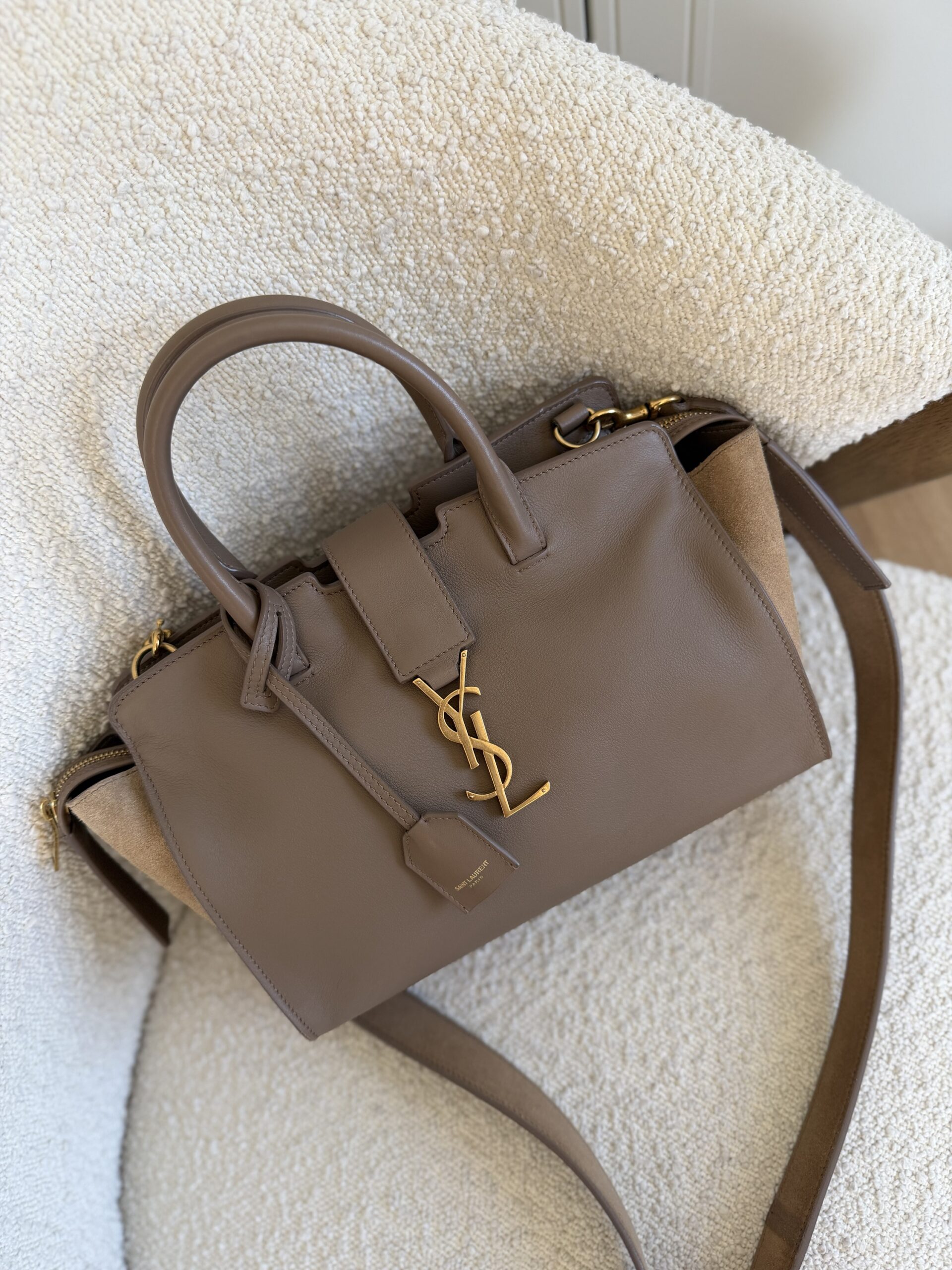 Saint Laurent Paris Cabas Bag Taupe - obrazek 8