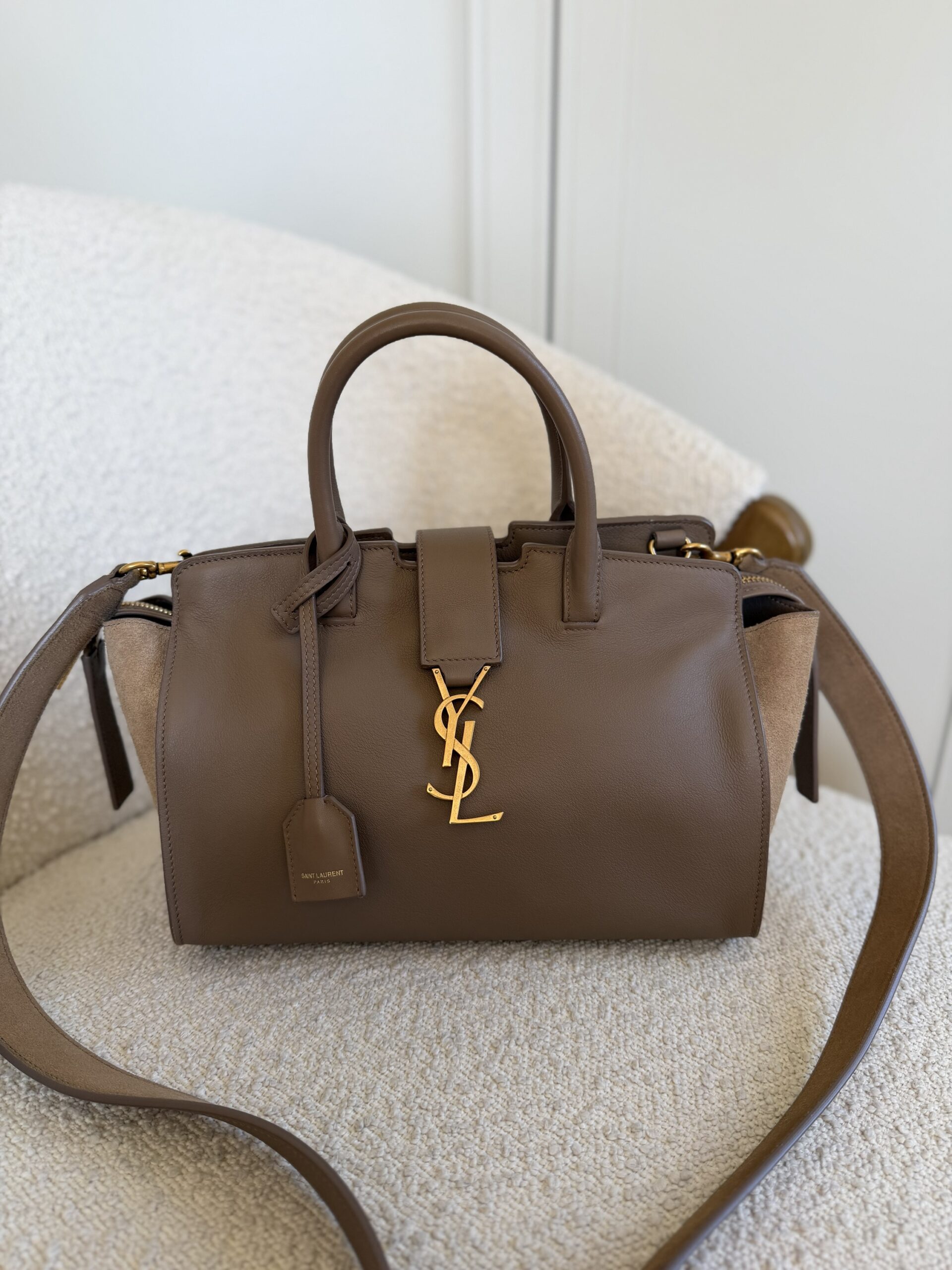 Saint Laurent Paris Cabas Bag Taupe - obrazek 9