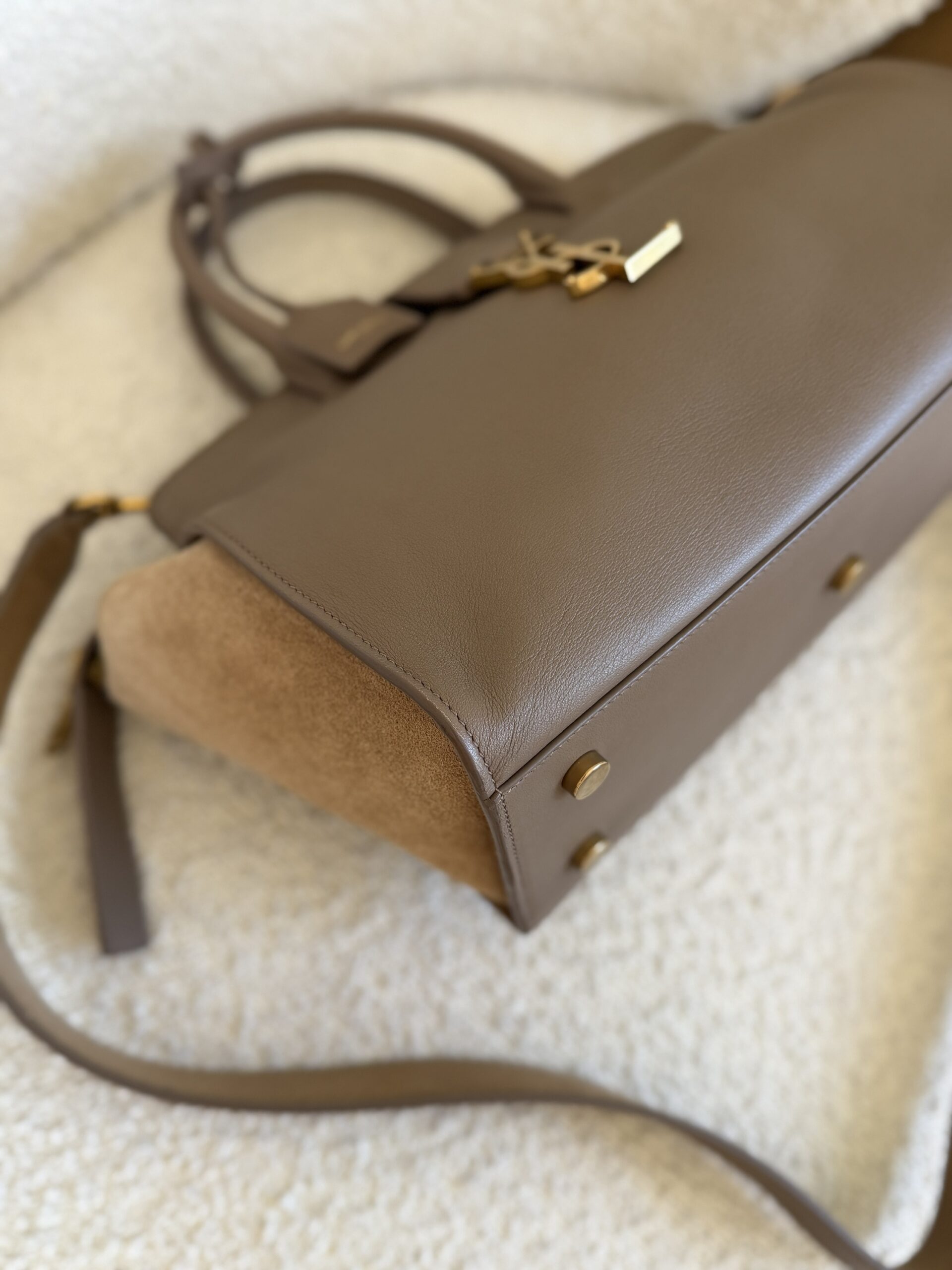 Saint Laurent Paris Cabas Bag Taupe - obrazek 12