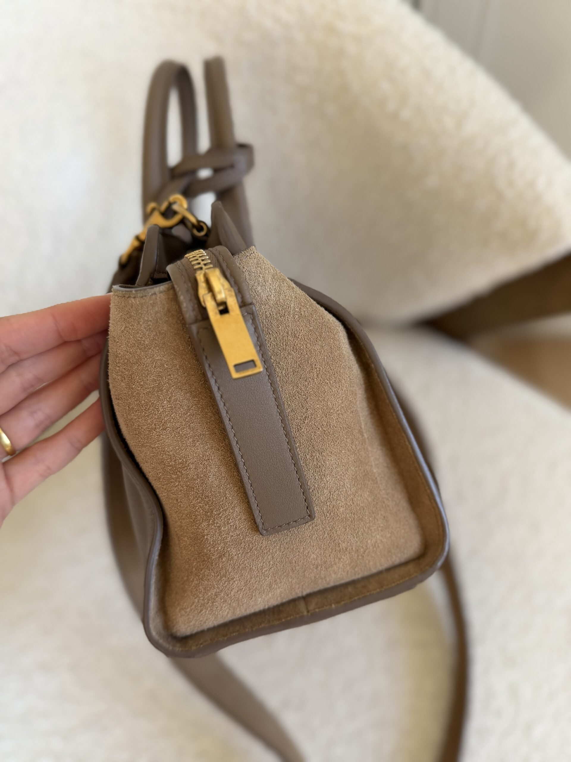 Saint Laurent Paris Cabas Bag Taupe - obrazek 18