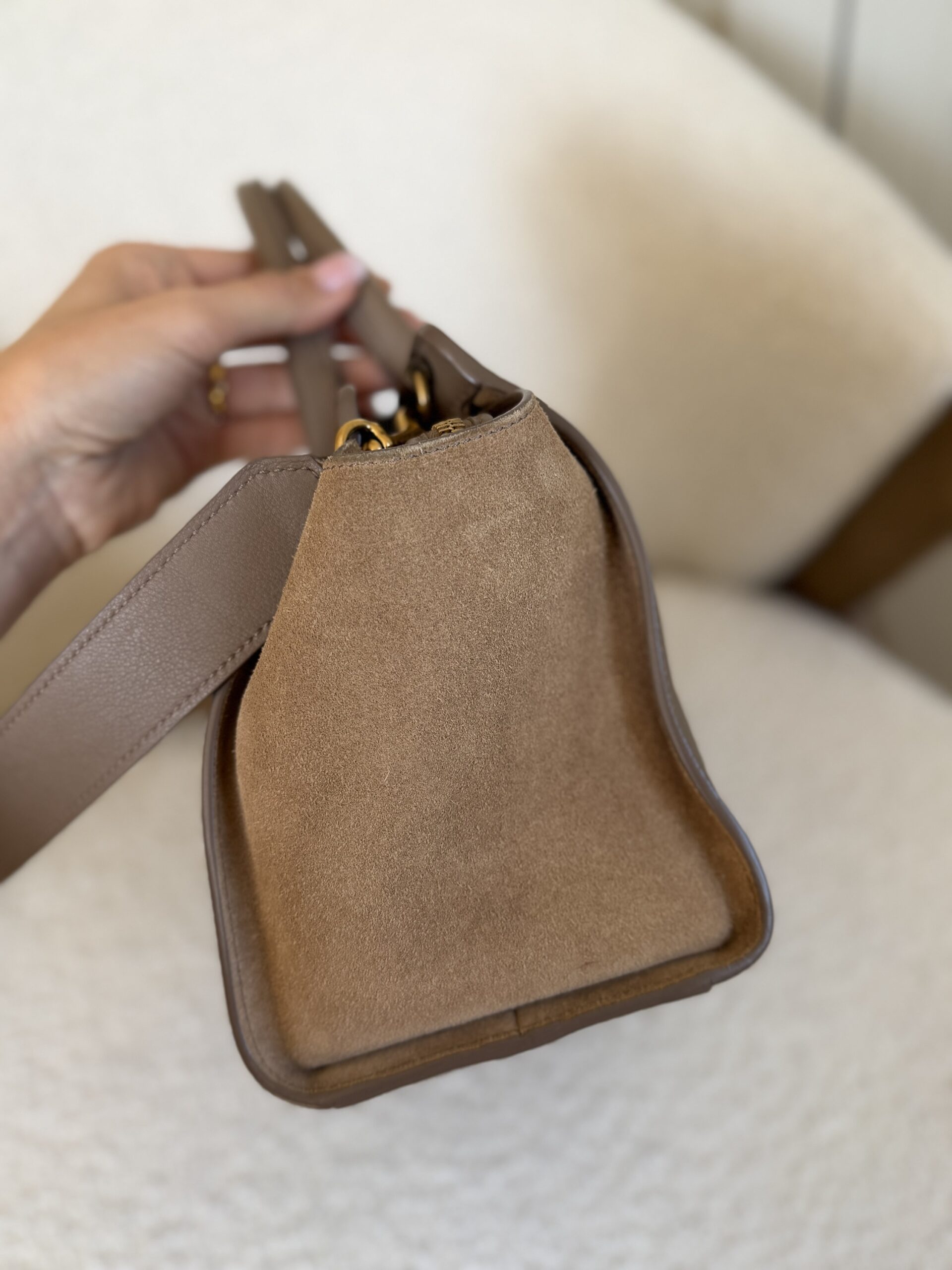 Saint Laurent Paris Cabas Bag Taupe - obrazek 20