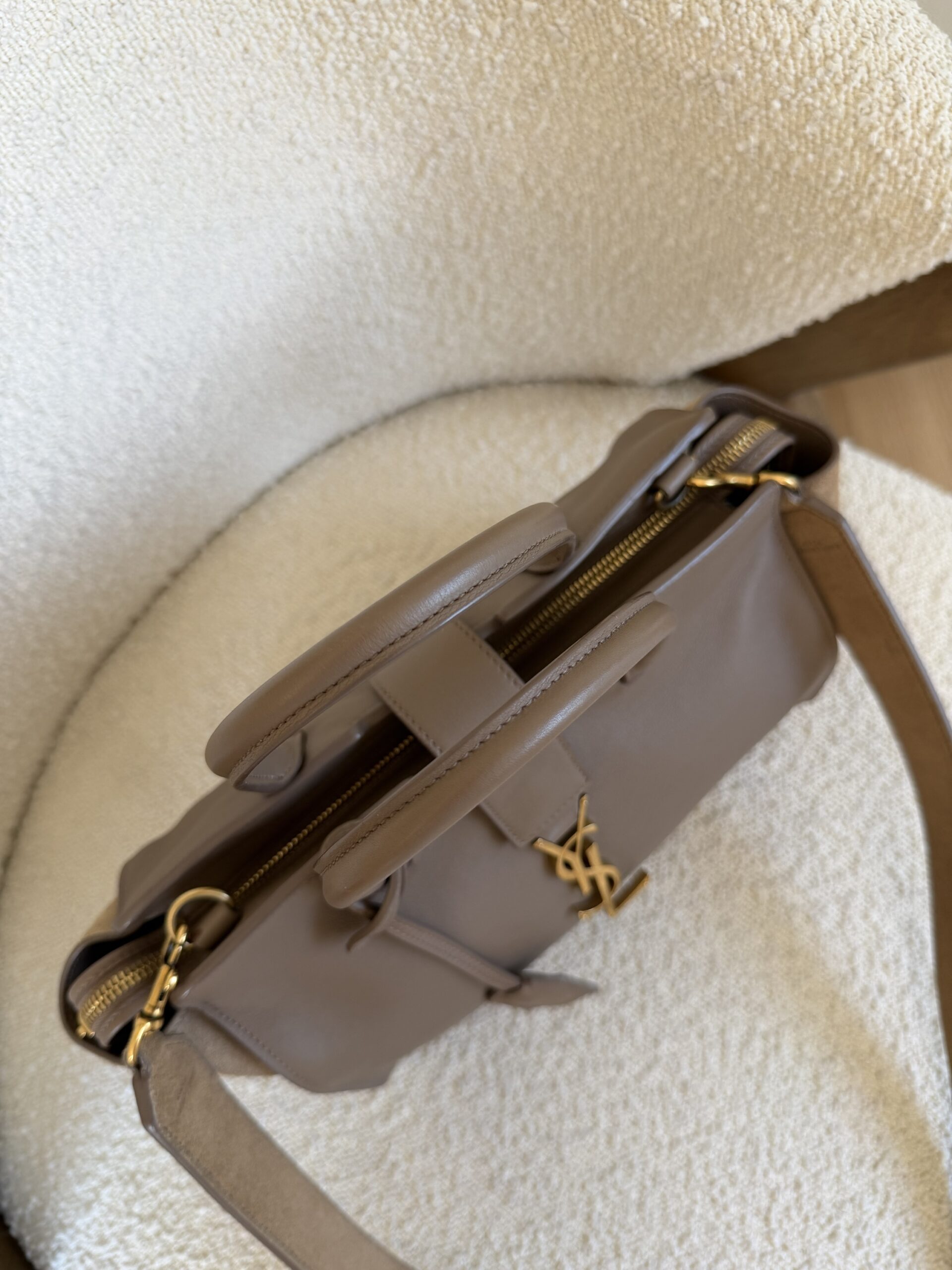 Saint Laurent Paris Cabas Bag Taupe - obrazek 21