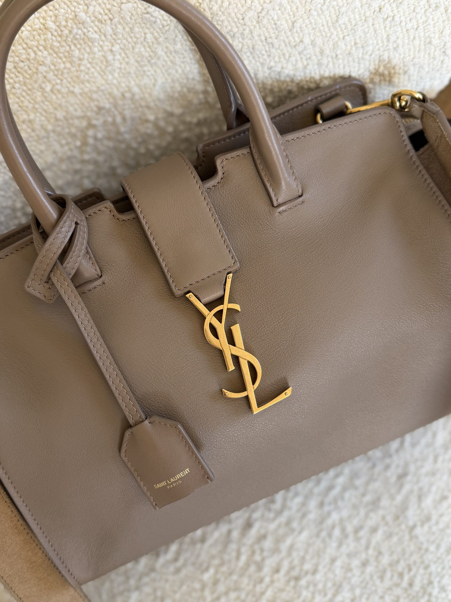 Saint Laurent Paris Cabas Bag Taupe - obrazek 23