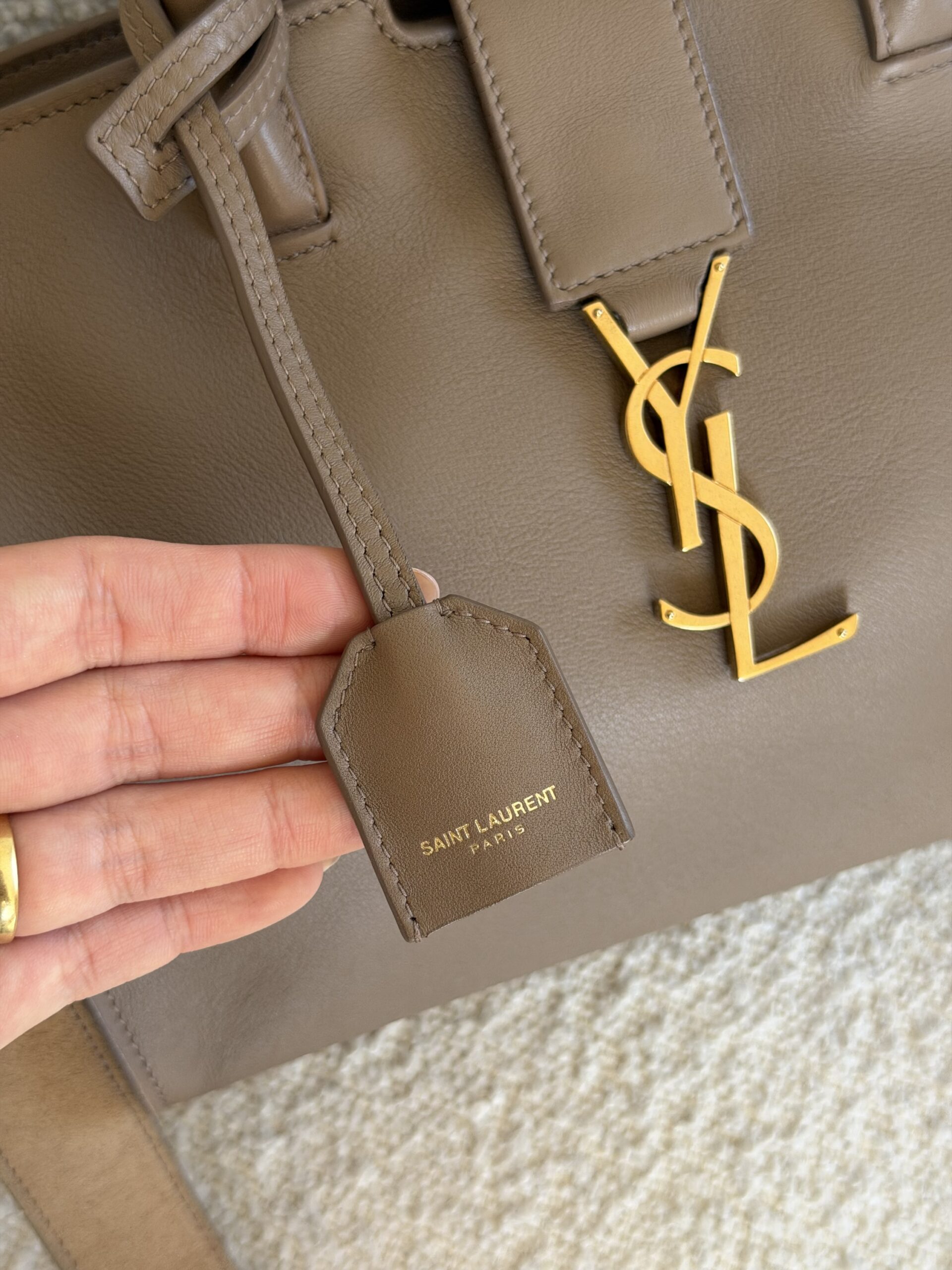 Saint Laurent Paris Cabas Bag Taupe - obrazek 24