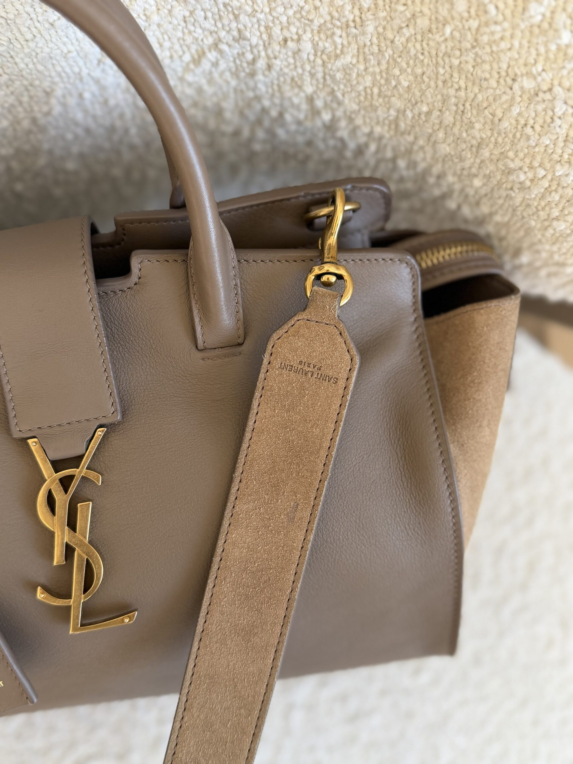 Saint Laurent Paris Cabas Bag Taupe - obrazek 28
