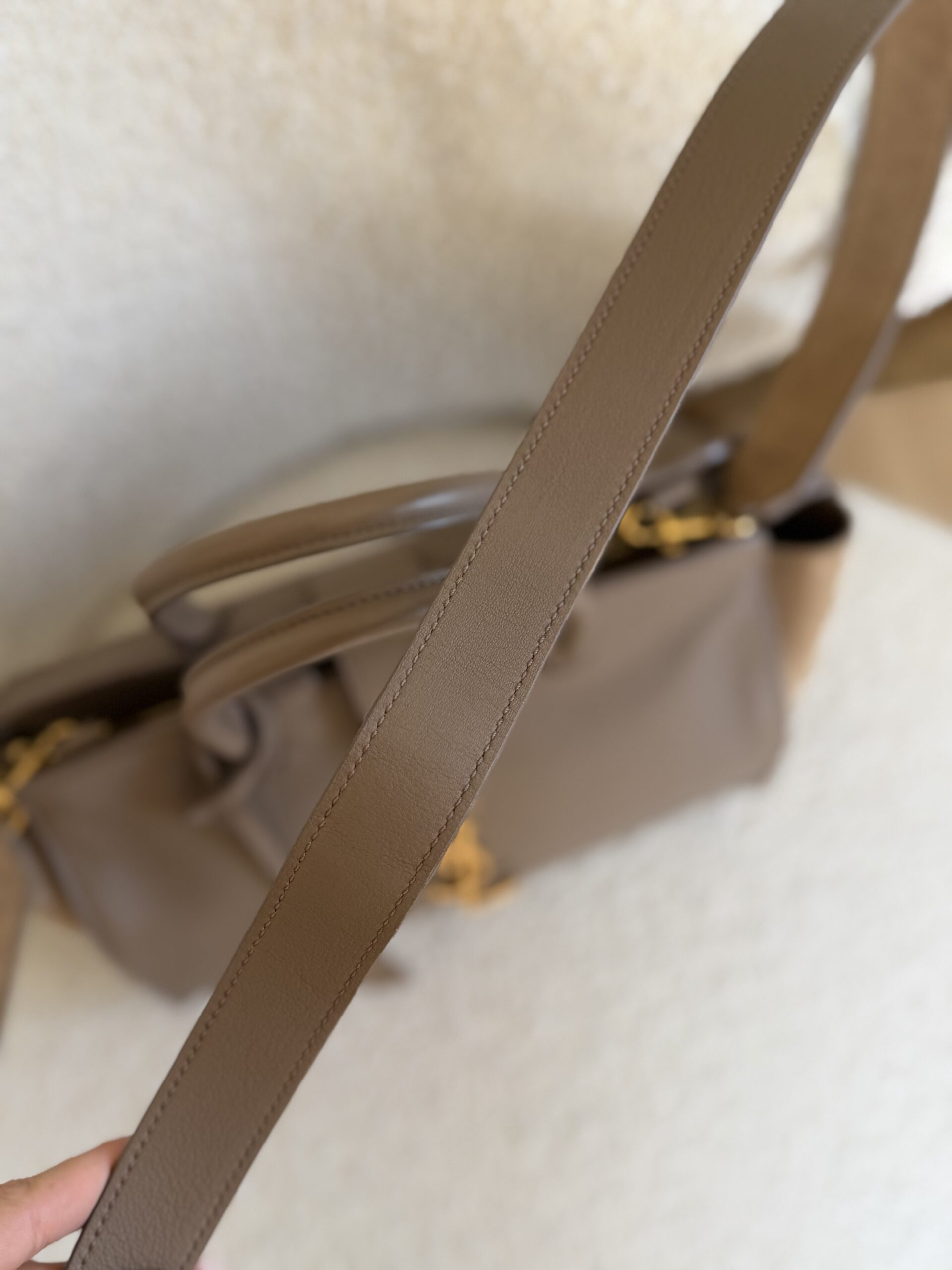 Saint Laurent Paris Cabas Bag Taupe - obrazek 29
