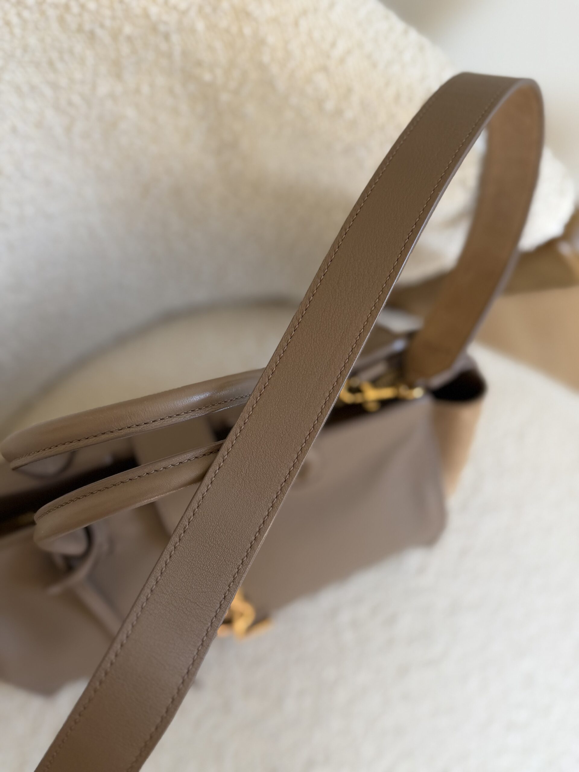 Saint Laurent Paris Cabas Bag Taupe - obrazek 30