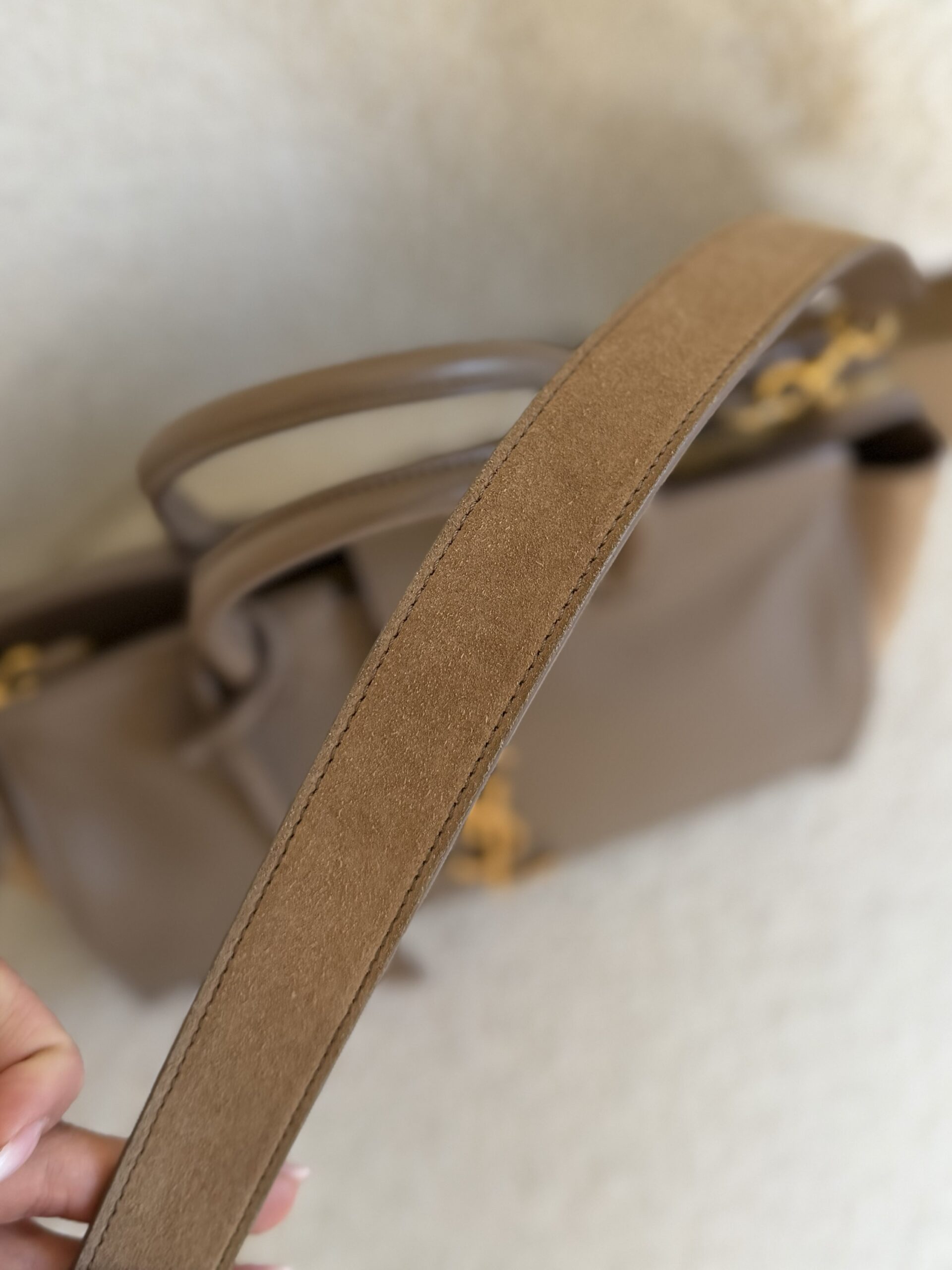 Saint Laurent Paris Cabas Bag Taupe - obrazek 32