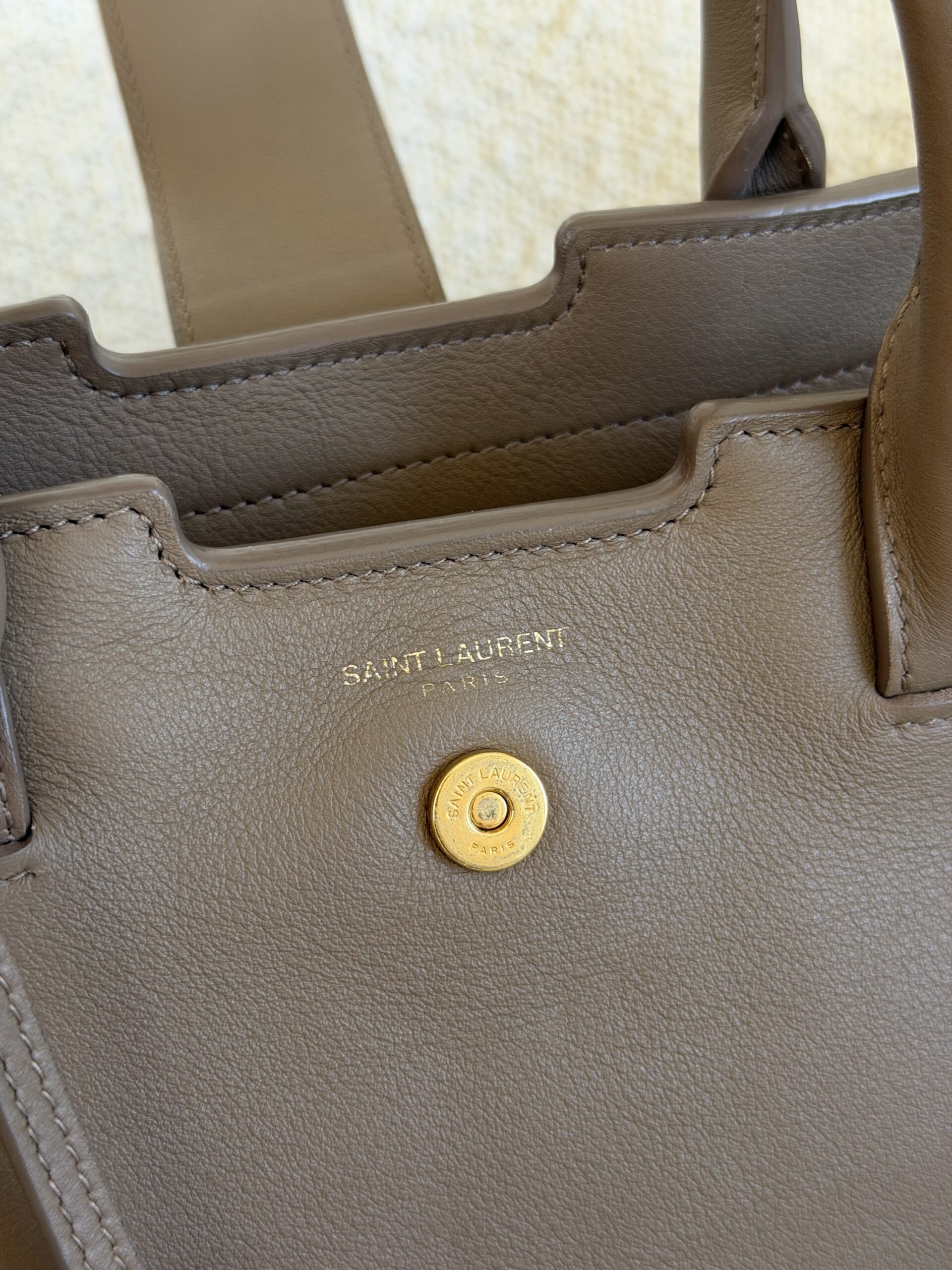 Saint Laurent Paris Cabas Bag Taupe - obrazek 34