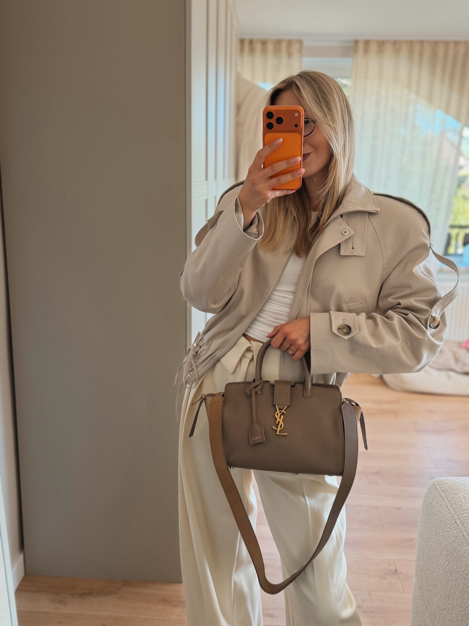 Saint Laurent Paris Cabas Bag Taupe - obrazek 3