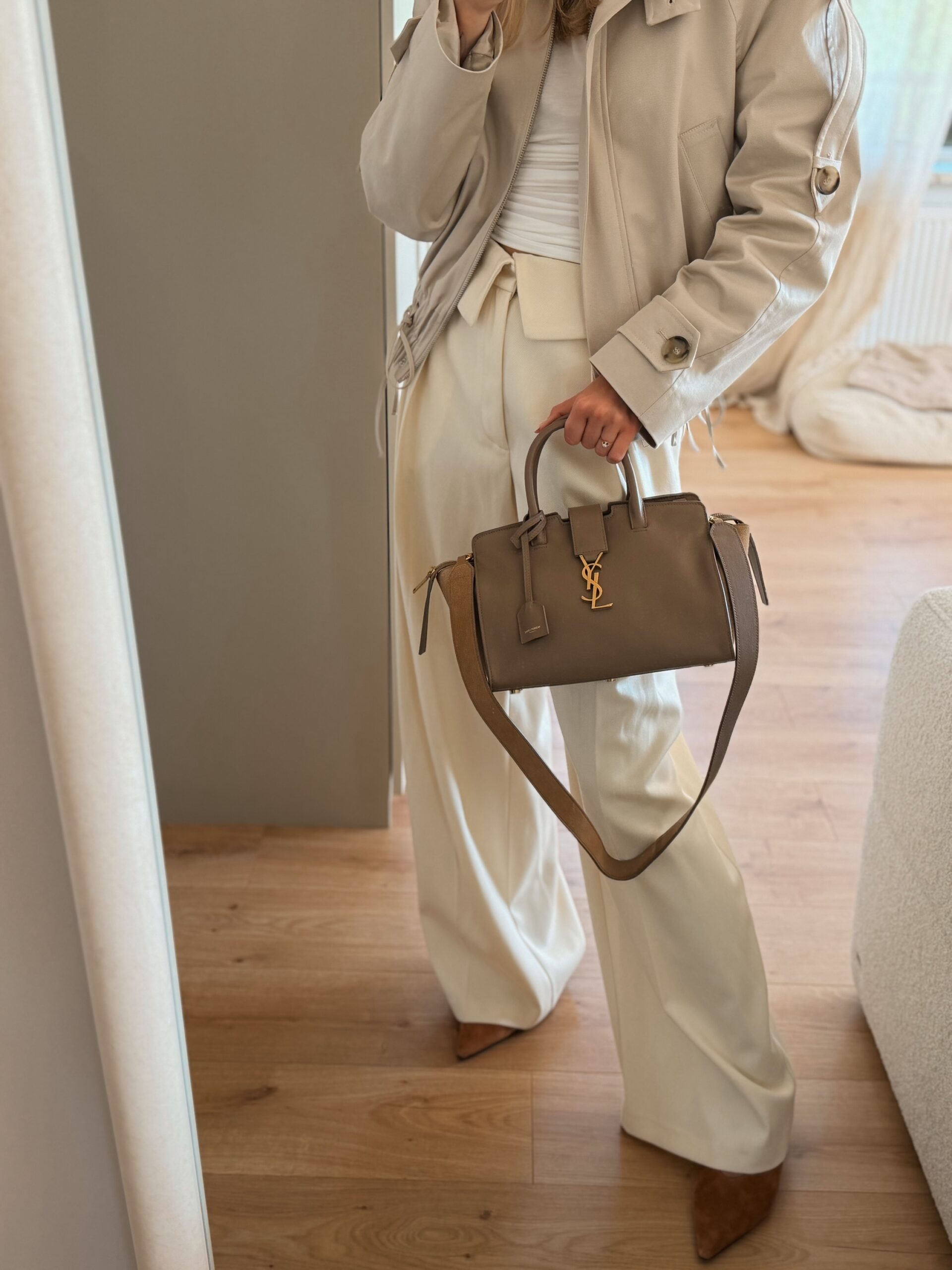 Saint Laurent Paris Cabas Bag Taupe - obrazek 5