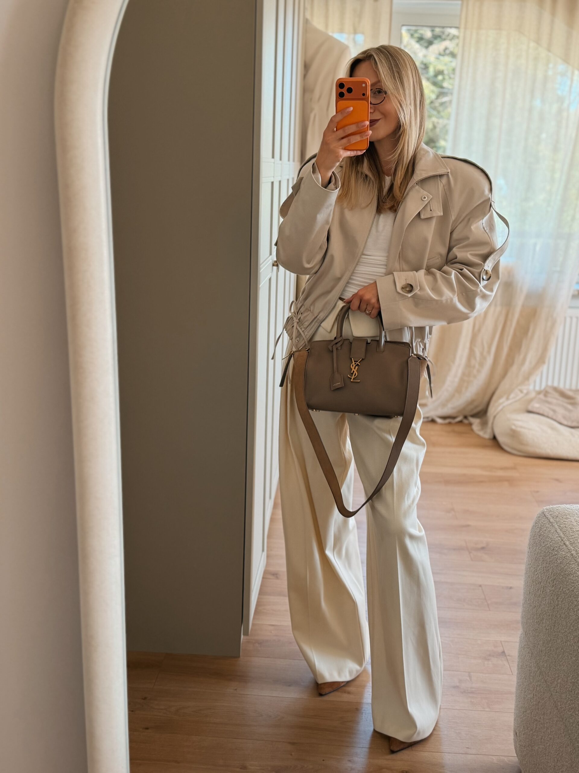 Saint Laurent Paris Cabas Bag Taupe - obrazek 2