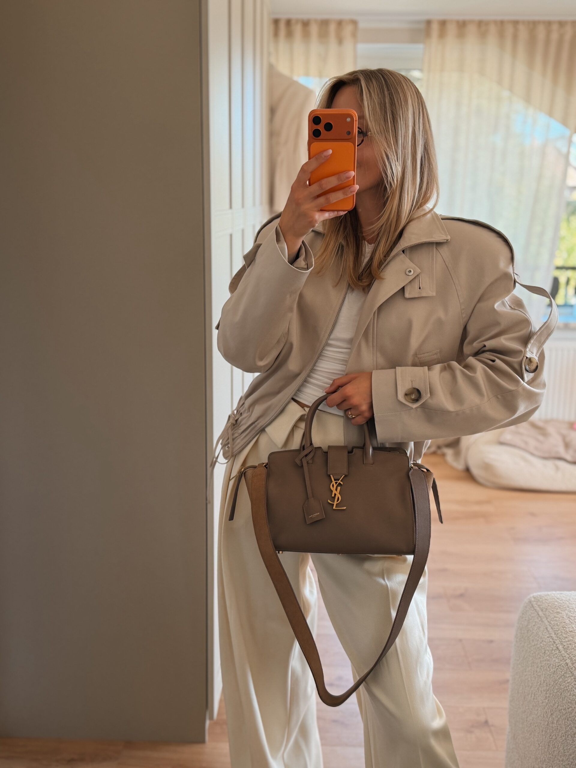 Saint Laurent Paris Cabas Bag Taupe - obrazek 4
