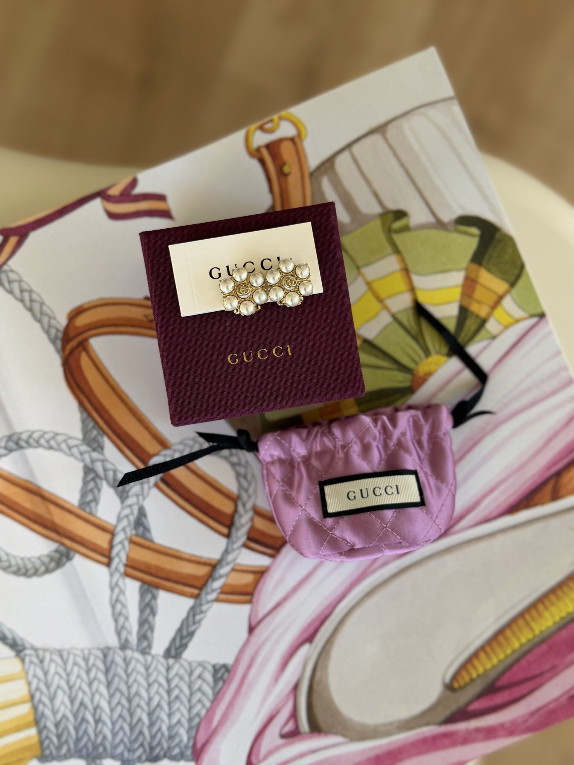 Klipsy Gucci Flower Pearl - full set